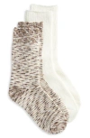 Hue 2-pack Space Dye Boot Socks In Khaki Stripe Pack