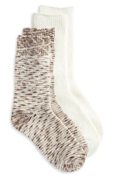 Hue 2-pack Space Dye Boot Socks In Khaki Stripe Pack