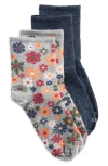 Hue 2-pack Wool Blend Mini Crew Socks In Floral Pack