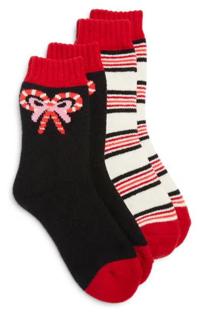 Hue 2-pack Holiday Cozy Crew Socks In Multi