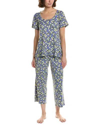 Hue 2pc Flounce T-shirt Pajama Set In Blue