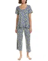 Hue 2pc Flounce T-shirt Pajama Set In Blue