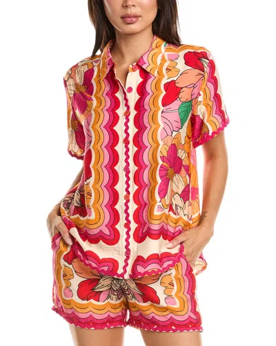 Hue 2pc Flounce T-shirt Pajama Set In Multi