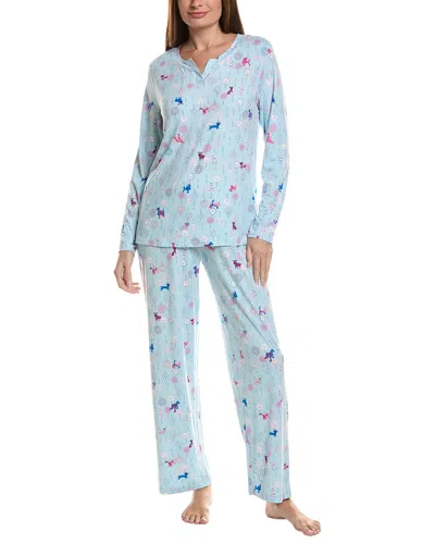 Hue 2pc Timeless Jersey Pajama Set In Blue