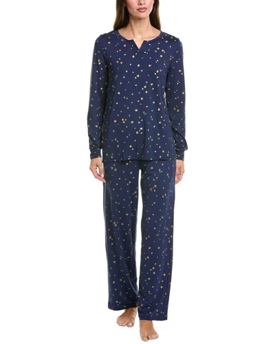 Hue 2pc Timeless Jersey Pajama Set In Blue