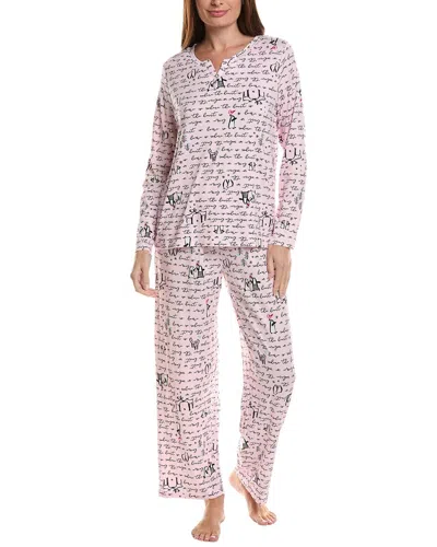 Hue 2pc Timeless Jersey Pajama Set In Pink