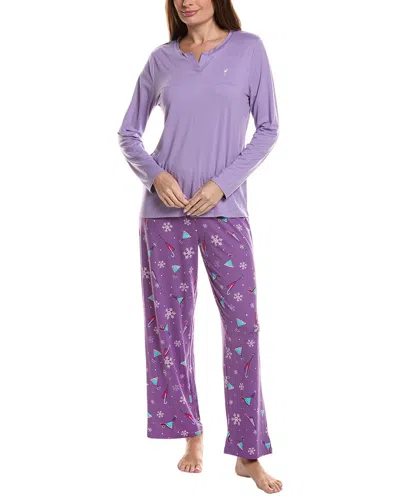 Hue 2pc Timeless Jersey Pajama Set In Purple