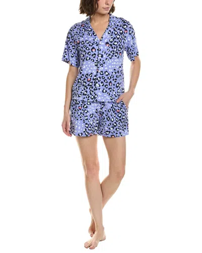 Hue 2pc Top & Boxer Pajama Set In Purple