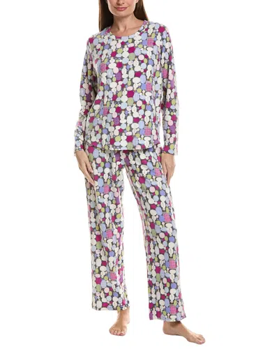 Hue 2pc Waffle Fleece Pajama Set In Multi