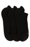 Hue Air Cushion Tab Back No Show Socks 3-pack In Black