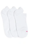 Hue Air Cushion Tab Back No Show Socks 3-pack In White Pack