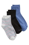 Hue Super Soft Striped Ankle Socks In Multi Stripe