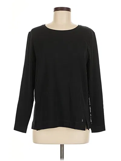 Pre-owned Hue 3/4 Sleeve T-shirt In Black