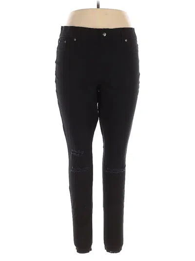 Pre-owned Hue Active Pants In Black