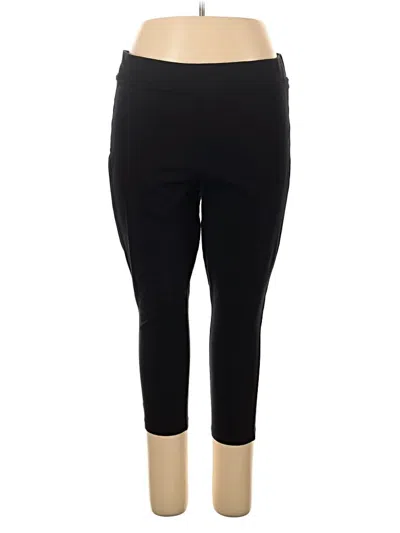 Pre-owned Hue Active Pants In Black