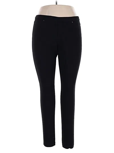 Pre-owned Hue Active Pants In Black