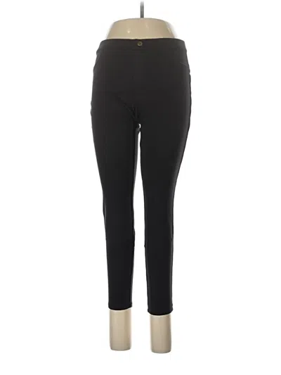 Pre-owned Hue Active Pants In Black