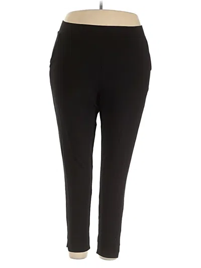 Pre-owned Hue Active Pants In Black