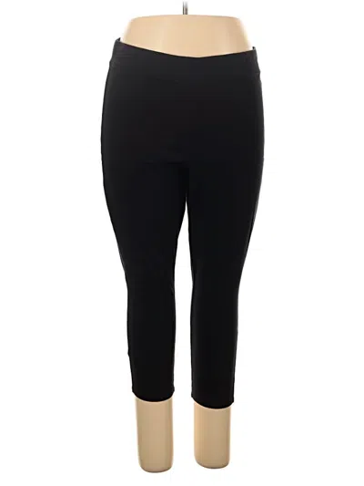 Pre-owned Hue Active Pants In Black