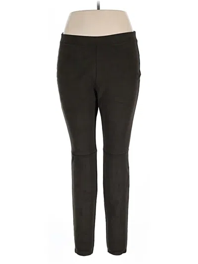 Pre-owned Hue Active Pants In Black
