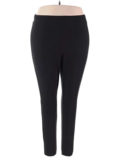 Pre-owned Hue Active Pants In Black