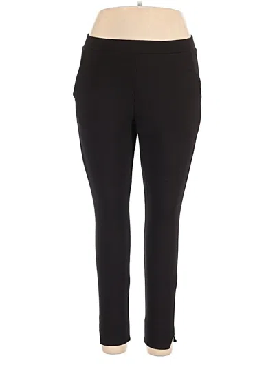 Pre-owned Hue Active Pants In Black