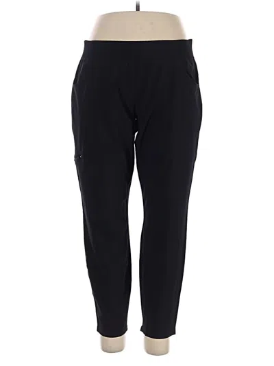 Pre-owned Hue Active Pants In Black