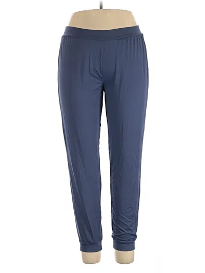 Pre-owned Hue Active Pants In Blue