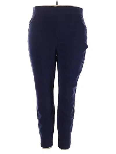 Pre-owned Hue Active Pants In Blue