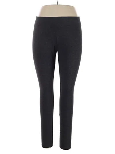 Pre-owned Hue Active Pants In Gray