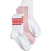 Hue Air Cushion Assorted 3-pack Crew Socks In Pink Stripe Pack