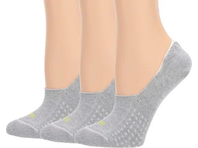 Hue Air Cushion No Show Liner Socks 3-pair Pack Women's No Show Socks Shoes Light/charcoal/heather: One  In Gray