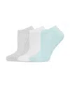 Hue Air Cushion No-show Socks, Set Of 3 In Aqua