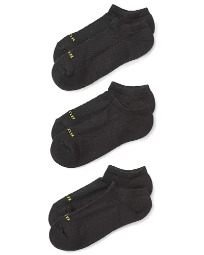 HUE AIR CUSHION NO-SHOW SOCKS, SET OF 3,U12798