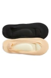 Hue Archease Assorted 2-pack Cushioned No-show Socks In Black/beige