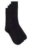 Hue Assorted 2-pack Cable Crew Socks In Black