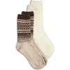 Hue Assorted 2-pack Crew Socks In Brown Pack