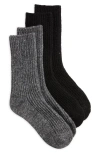 Hue Assorted 2-pack Metallic Sequin Rib Crew Socks In Silver Pack
