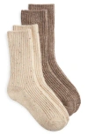 Hue Sequin Soft Rib Crew Socks, Pack Of 2 In Taupe Pack