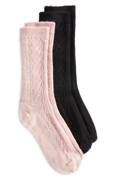 Hue Assorted 2-pack Seed Stitch Boot Socks In Pink Pack