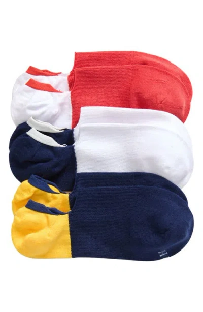 Hue Assorted 3-pack Arch Hug Cotton Blend Liner Socks In Nautical