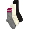 Hue Women's 3 Pack Super Soft Crew Socks In Retro Rib Pack
