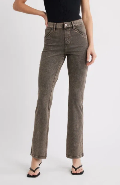 Hue Baby Bootcut Denim Leggings In Brown