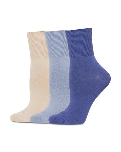 Hue Bobby Socks, Pack Of 3 In Blue