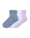 Hue Women's 3-pk. Bobby Ribbed-cuff Crew Socks In Denim Pack