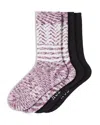 Hue Boot Socks, Pack Of 2 In Eggplant Geo