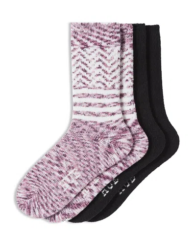 Hue Boot Socks, Pack Of 2 In Eggplant Geo