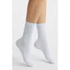 Hue Cable Crew Socks In Blue