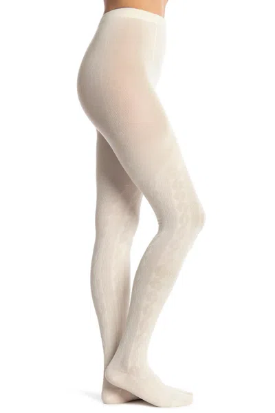 Hue Cable Sweater Tights In Ivory