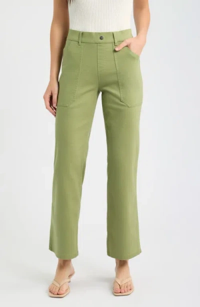 Hue Canvas Utility Pants In Green